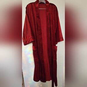 Men's Vintage Velour Striped Robe Smoking Jacket